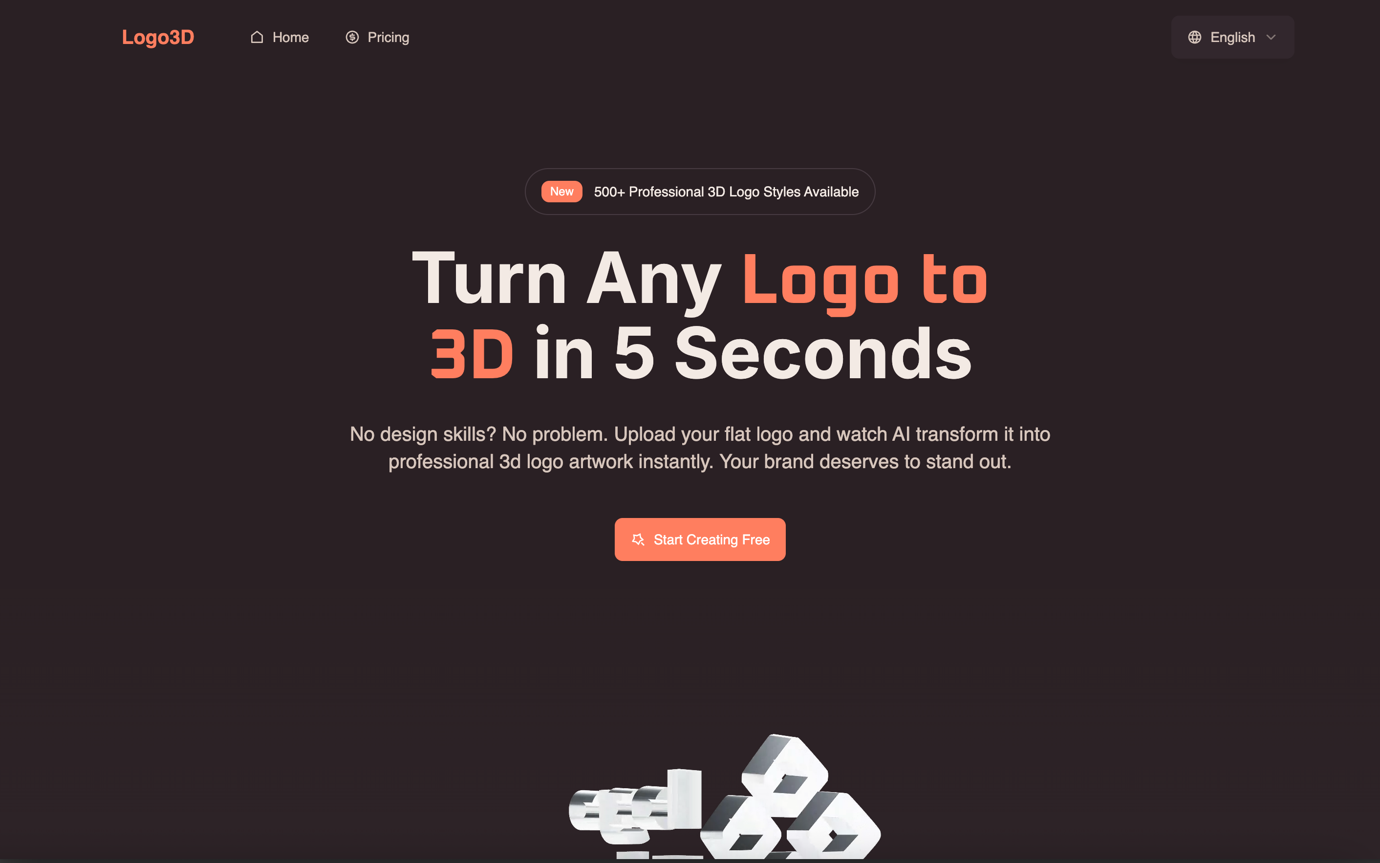 3d logo app screenshot
