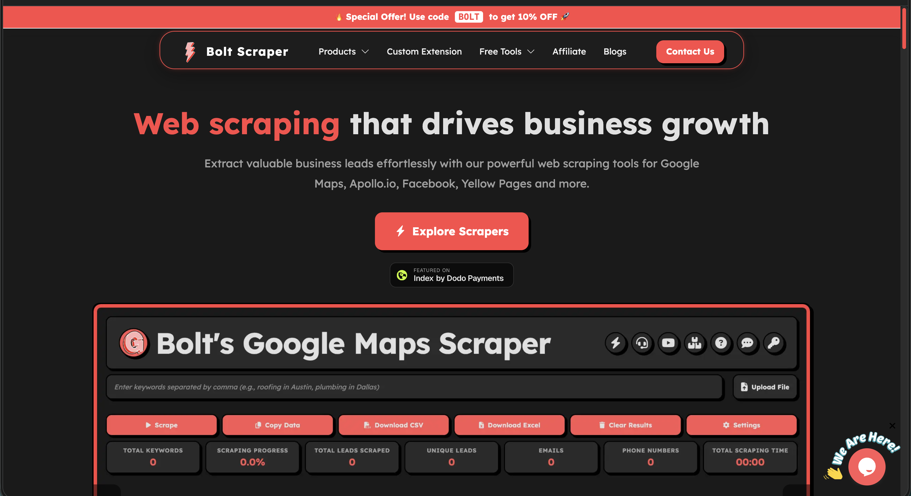 Bolt Scraper app screenshot