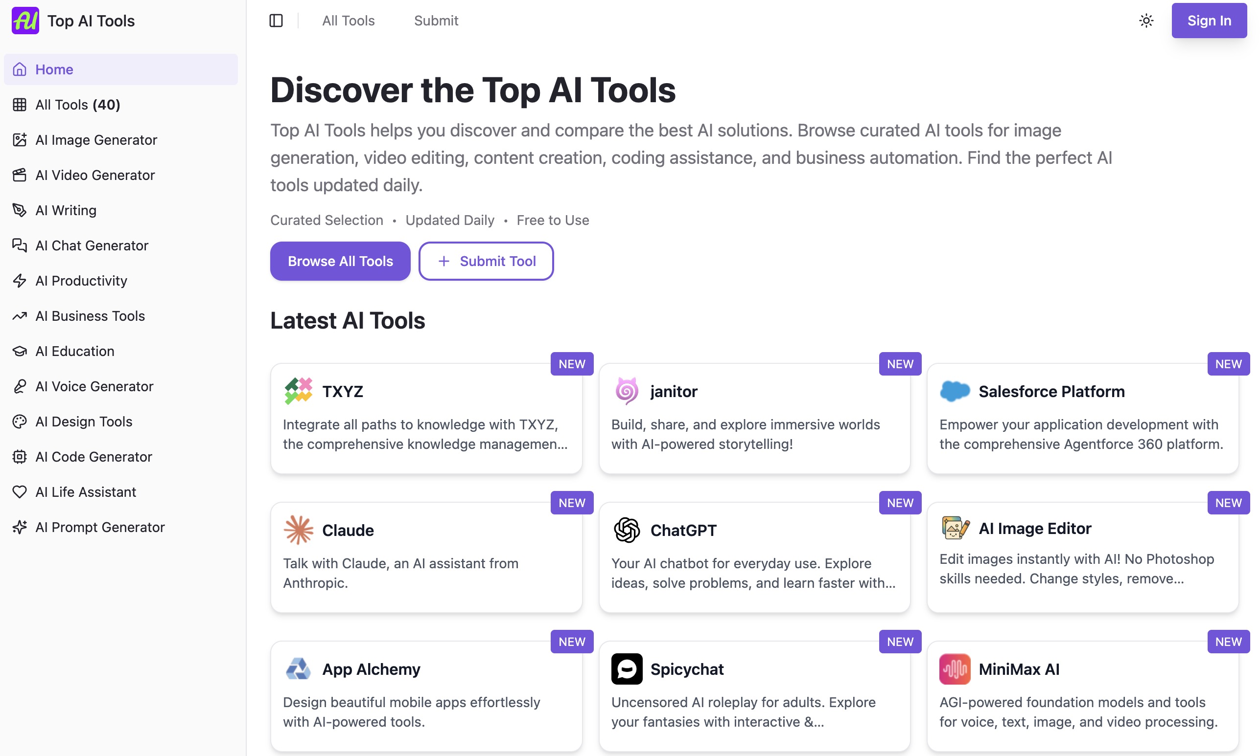 Top AI Tools app screenshot