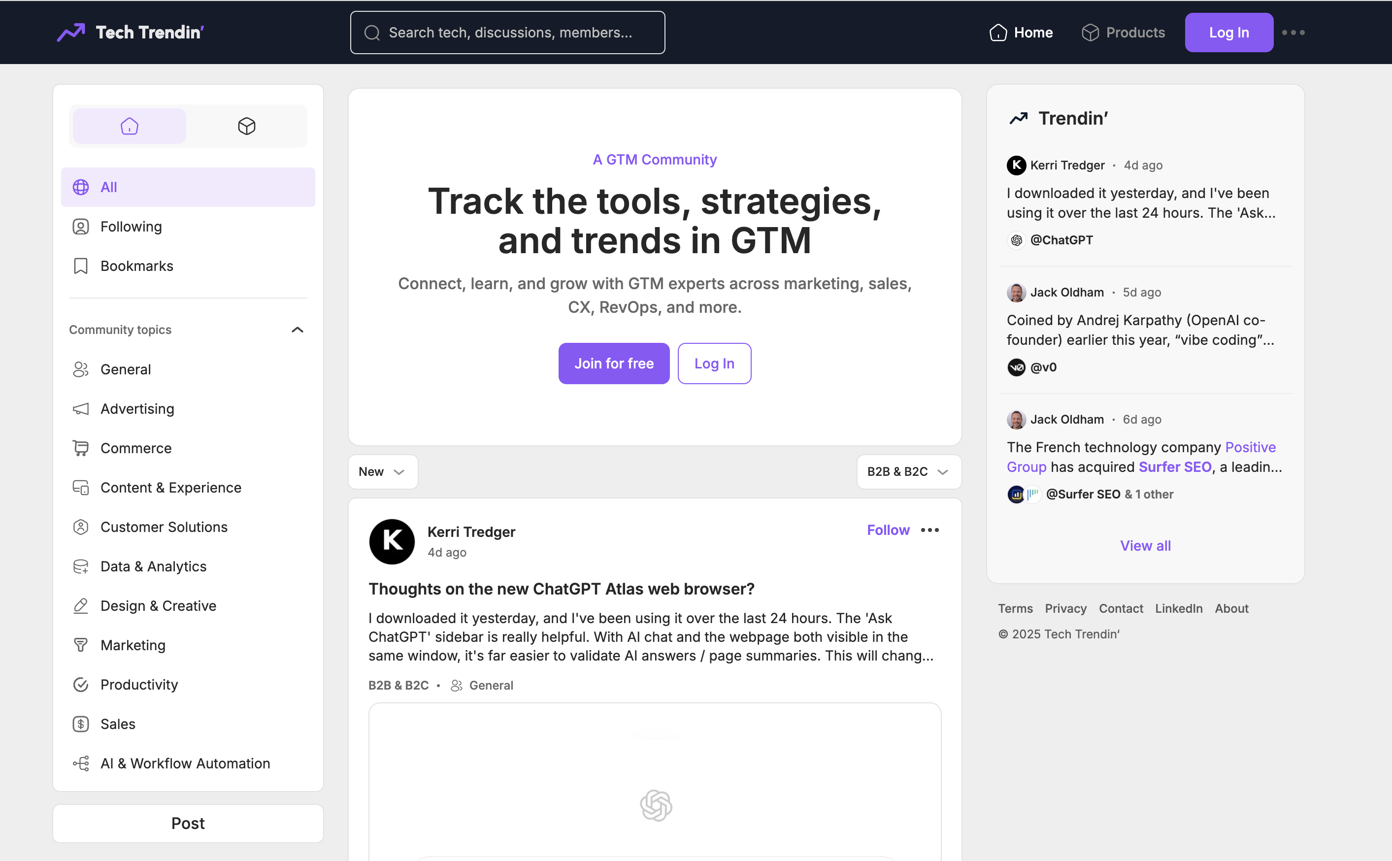 Tech Trendin' app screenshot