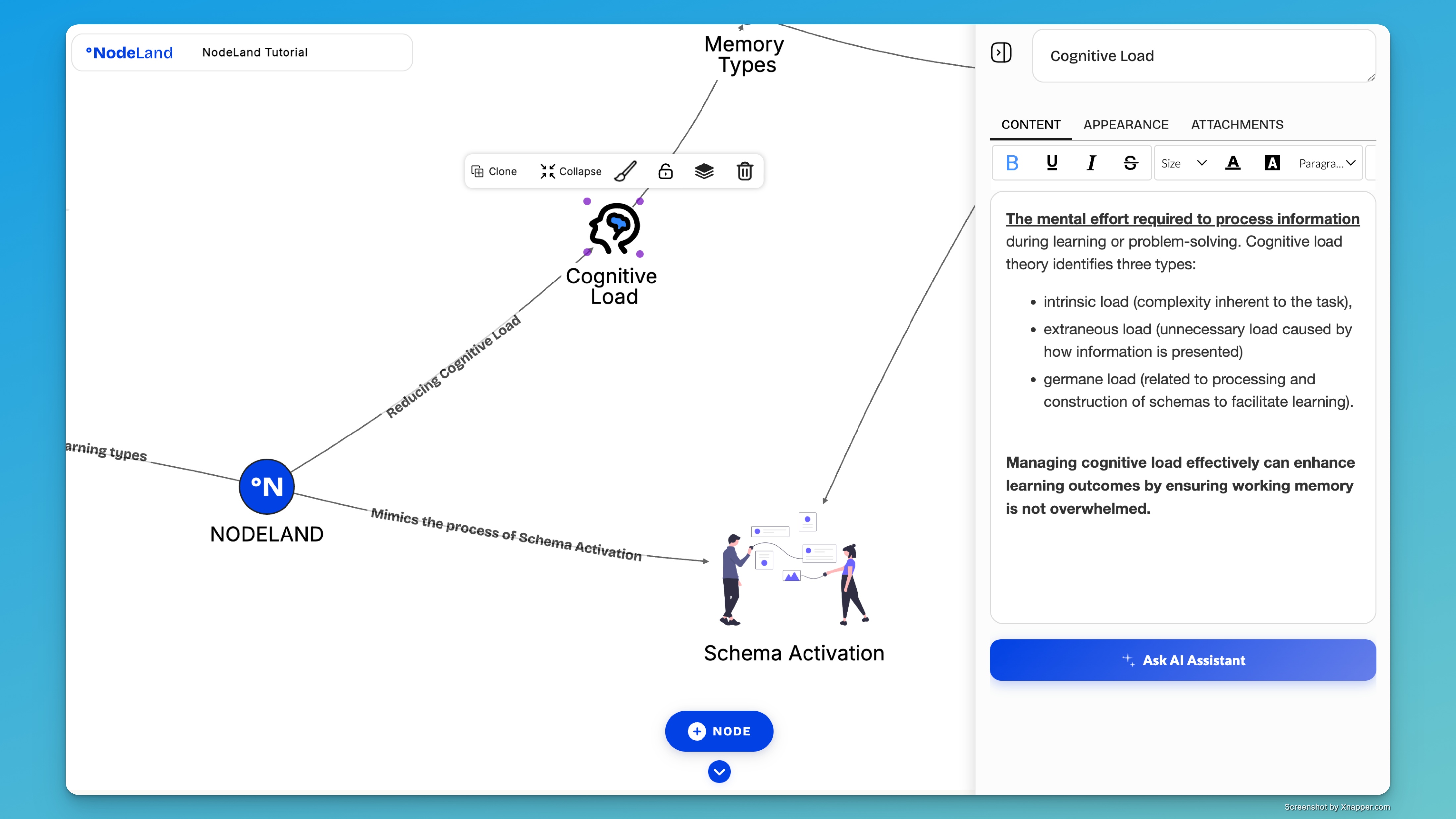 Nodeland app screenshot