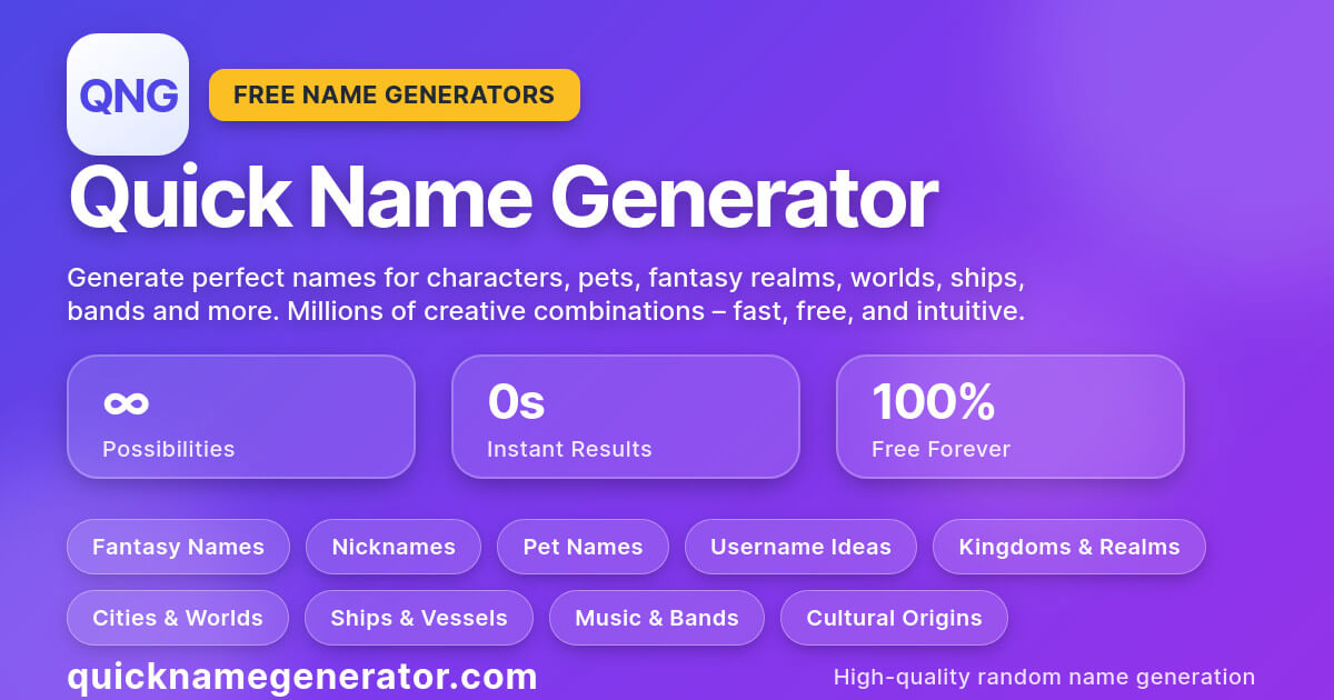 Quick Name Generator app screenshot