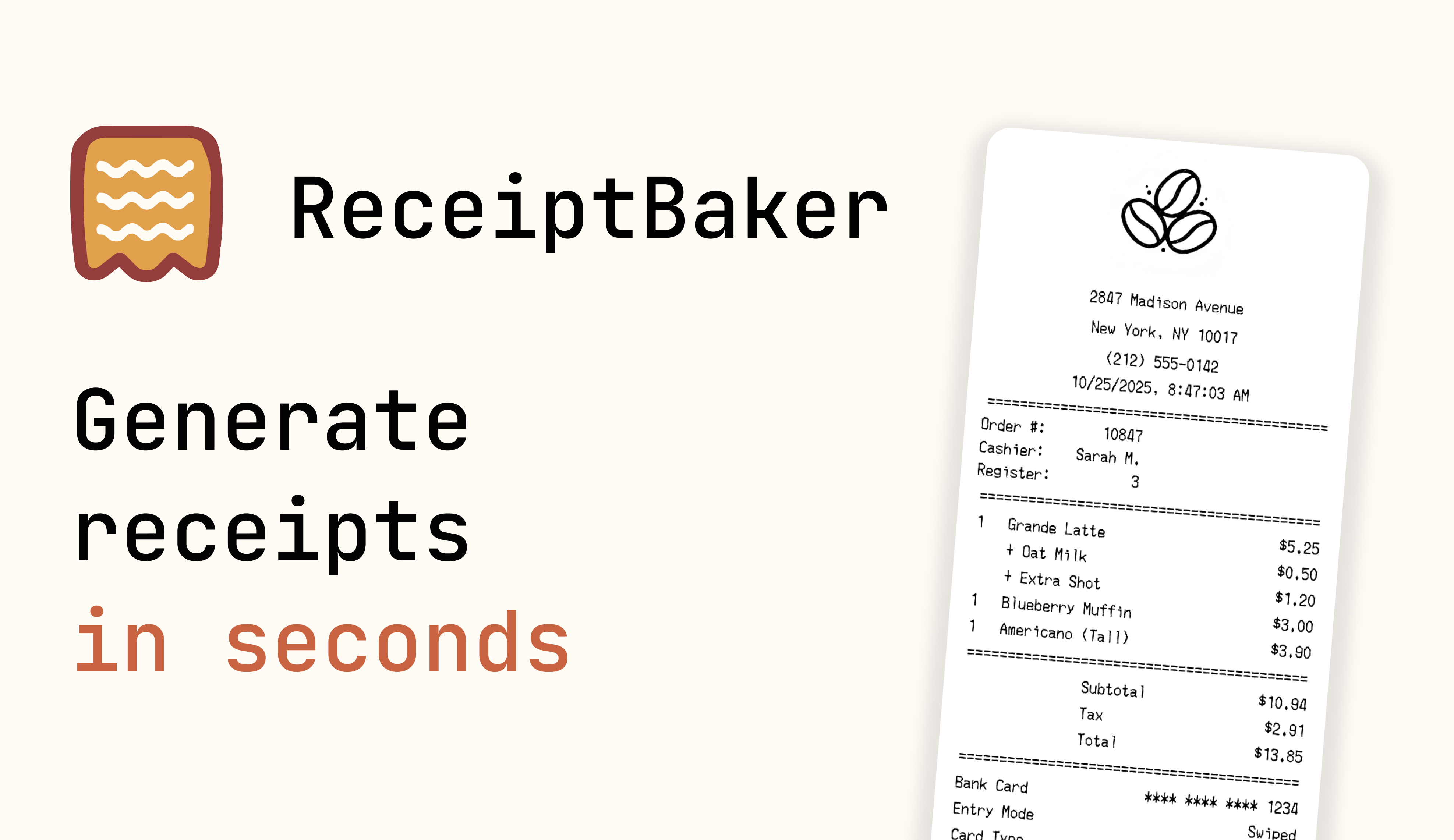 Receipt Baker app screenshot