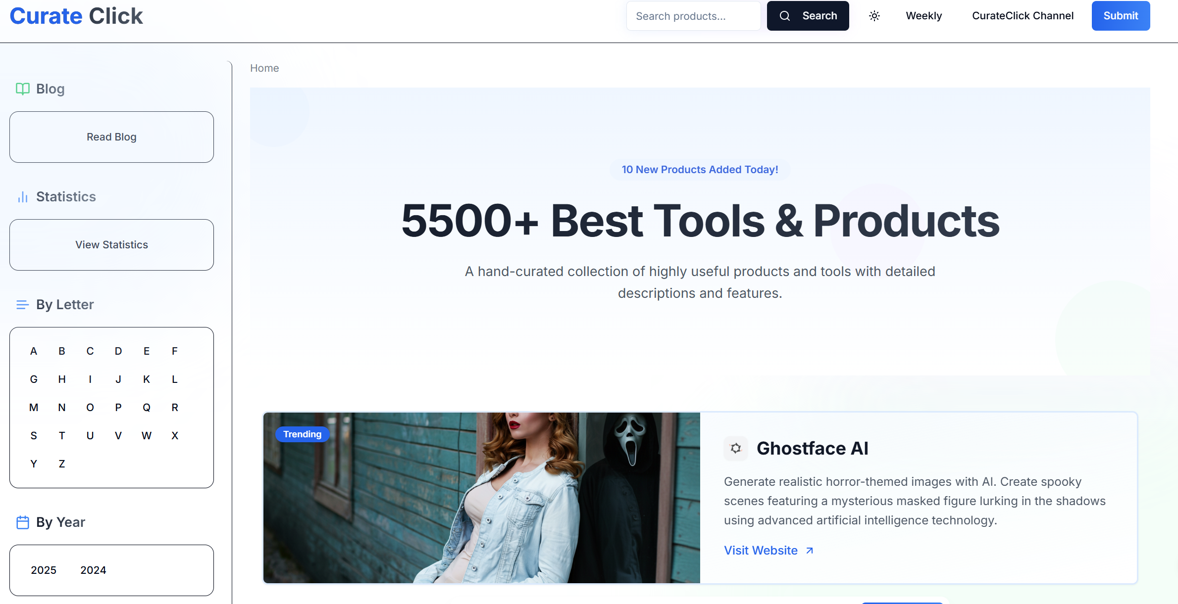 Curate Click app screenshot