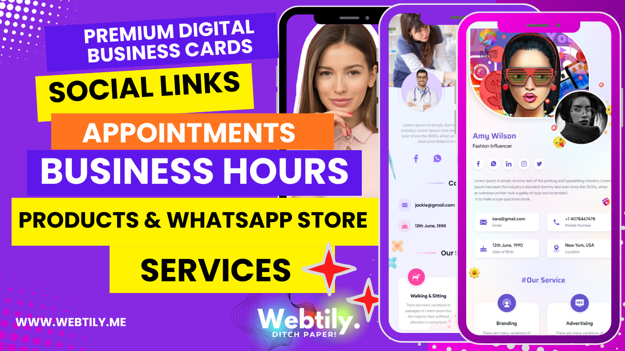 Webtily - Smartest Digital Business Cards app screenshot