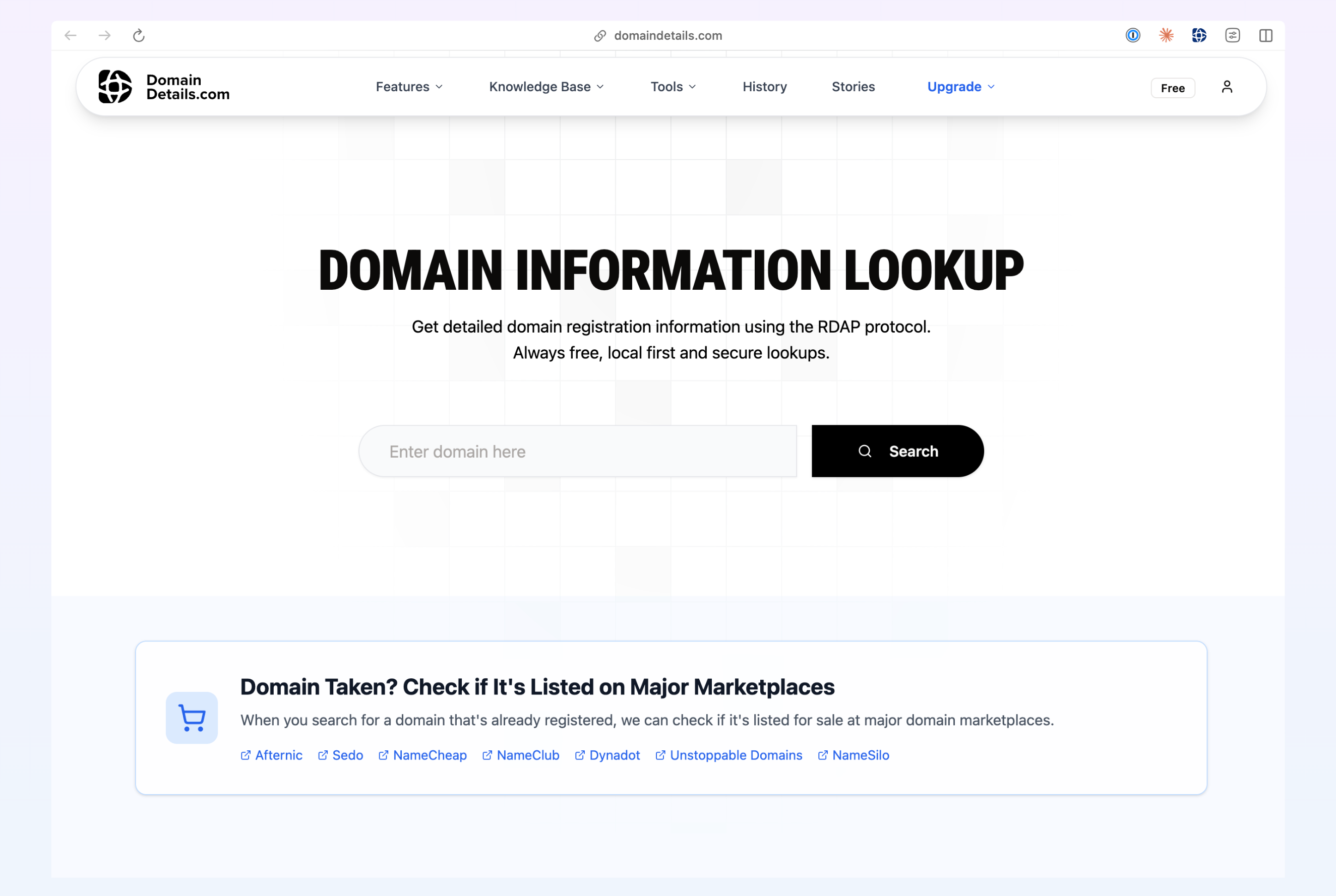 Domain Details app screenshot